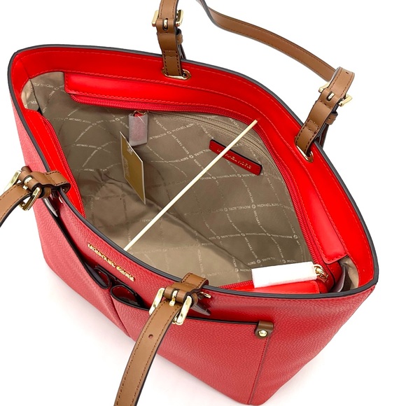 Michael Kors Medium Double Packet Pebbled Leather Tote Bag - Picture 9 of 12